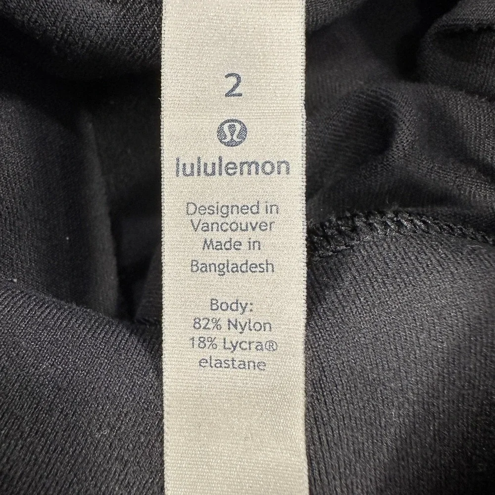 Lululemon Leggings Womens 2 Black High Rise Ankle Yoga Athletic Stretch Gym